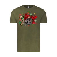 Vintage Olive Christmas Joy skeleton Vintage Tee - NancyCooperArtShop