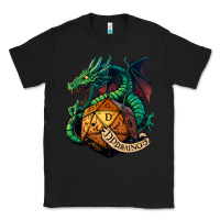Black dragon and a d20 Classic Tee - lanVoArt