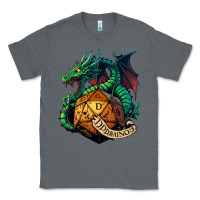 Charcoal Heather dragon and a d20 Classic Tee - lanVoArt