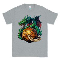 Heather Grey dragon and a d20 Classic Tee - lanVoArt