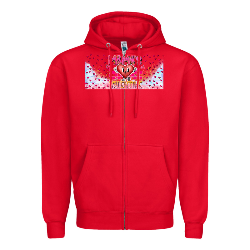 Mama Is Valentine 16oz Zipper Hoodie by CowhideDigitalArt | Teevron