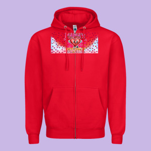 Mama Is Valentine 16oz Zipper Hoodie Designed By Cowhidedigitalart