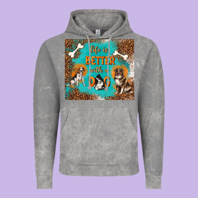 Life Is Better With A Dog Vintage Hoodie Designed By Tumblerdesignbyshophia
