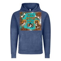 Vintage Denim life is better with a dog Vintage Hoodie - TumblerDesignByShophia