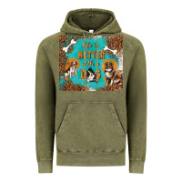 Vintage Olive life is better with a dog Vintage Hoodie - TumblerDesignByShophia