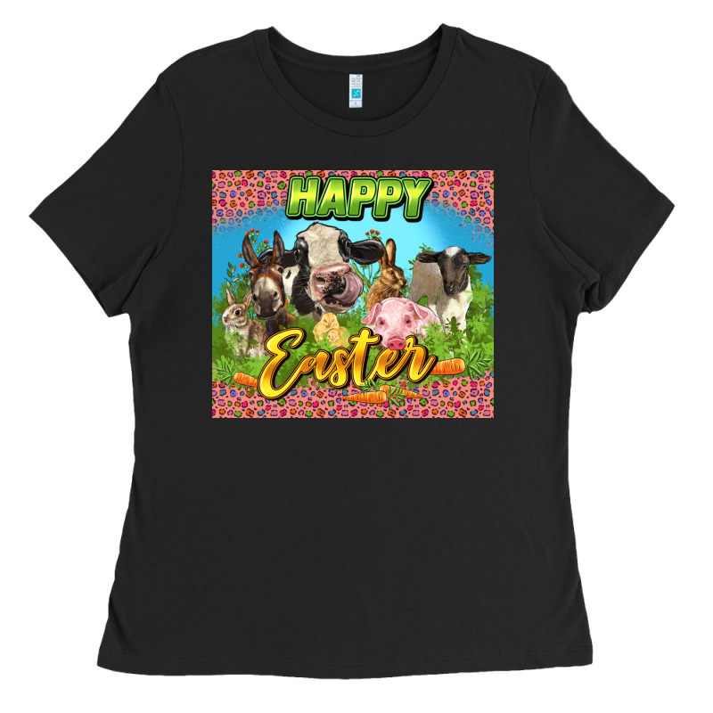 Happy Easter Farm Animals 20oz Skinny Ladies Tee by LillyAllenDesigns | Teevron