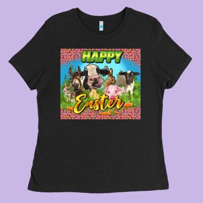 Happy Easter Farm Animals 20oz Skinny Ladies Tee Designed By Lillyallendesigns
