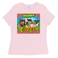 Bubblegum Pink Happy Easter Farm Animals 20oz skinny Ladies Tee - LillyAllenDesigns
