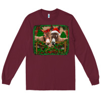 Burgundy christmas donkeys Long Sleeve Tee - Jasminsmagicworld
