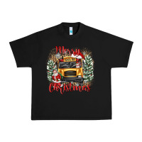 Black merry christmas school bus Urban Heavy Tee - texasbilliewilder