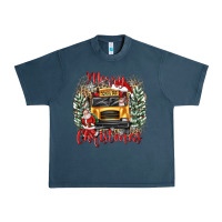 Midnight Navy merry christmas school bus Urban Heavy Tee - texasbilliewilder