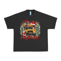 Pigment Black merry christmas school bus Urban Heavy Tee - texasbilliewilder