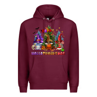 Burgundy happy hallothanksmas Premium Hoodie - FaDigitalArtStudio
