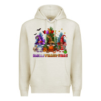 Oatmeal Heather happy hallothanksmas Premium Hoodie - FaDigitalArtStudio