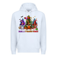 White happy hallothanksmas Premium Hoodie - FaDigitalArtStudio