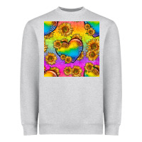 Heather Grey Pride lgbtq leopard hearts and sunflowers seamless Heavyweight Sweatshirt - BundleAndBundleShop
