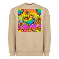 Pride Lgbtq Leopard Hearts And Sunflowers Seamless Heavyweight Sweatshirt | Teevron