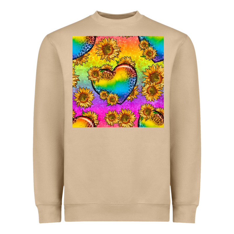 Pride Lgbtq Leopard Hearts And Sunflowers Seamless Heavyweight Sweatshirt by BundleAndBundleShop | Teevron