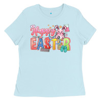 Baby Blue Happy Easter Nurse Ladies Tee - LillyAllenDesigns