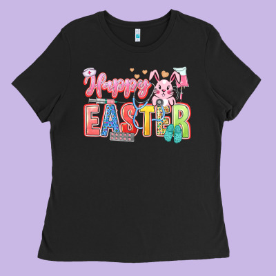 Happy Easter Nurse Ladies Tee Designed By Lillyallendesigns