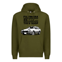 Army Green initial d fujiwara tofu shop ae86 manga Premium Hoodie - lanVoArt
