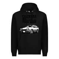 Black initial d fujiwara tofu shop ae86 manga Premium Hoodie - lanVoArt