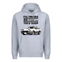 Heather Grey initial d fujiwara tofu shop ae86 manga Premium Hoodie - lanVoArt