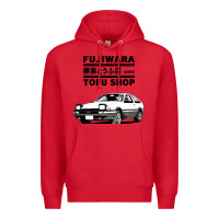 Red initial d fujiwara tofu shop ae86 manga Premium Hoodie - lanVoArt