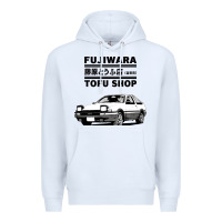 White initial d fujiwara tofu shop ae86 manga Premium Hoodie - lanVoArt