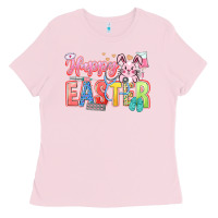 Bubblegum Pink Happy Easter Nurse Ladies Tee - LillyAllenDesigns