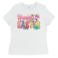 White Happy Easter Nurse Ladies Tee - LillyAllenDesigns