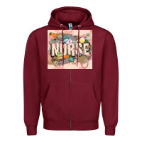 Burgundy Easter Nurse Zipper Hoodie - LillyAllenDesigns