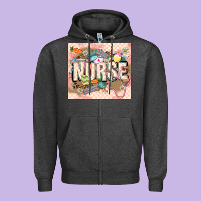 Easter Nurse Zipper Hoodie Designed By Lillyallendesigns
