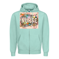 Seafoam Easter Nurse Zipper Hoodie - LillyAllenDesigns