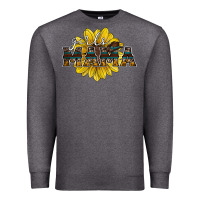 Charcoal Heather girls mama sunflower Premium Sweatshirt - RacoonDesign
