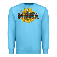 Ocean Blue girls mama sunflower Premium Sweatshirt - RacoonDesign