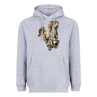Heather Grey percheron horse Heavyweight Hoodie - LillyAllenDesigns