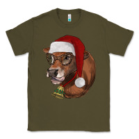 Army Green christmas glasses heifer Classic Tee - RanaPortraitStore