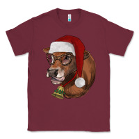 Burgundy christmas glasses heifer Classic Tee - RanaPortraitStore