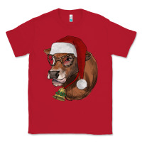 Red christmas glasses heifer Classic Tee - RanaPortraitStore