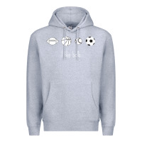 Heather Grey Funny Sports Balls Gag Gift Premium Hoodie - lanVoArt