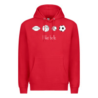 Red Funny Sports Balls Gag Gift Premium Hoodie - lanVoArt