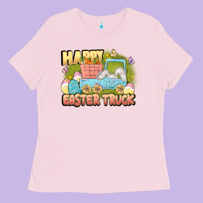 Happy Easter Truck Ladies Tee Designed By Lillyallendesigns