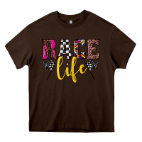 Chocolate Brown race life Heavy Core Tee - JahusDesignShop