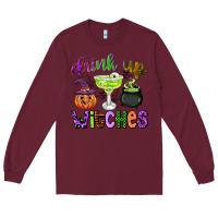 Burgundy drink up witches Long Sleeve Tee - CowGirlArtShop