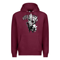 Burgundy present mic screaming Premium Hoodie - lanVoArt