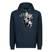 Navy present mic screaming Premium Hoodie - lanVoArt
