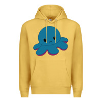 Antique Gold angry blue moody reversible octopus Premium Hoodie - lanVoArt