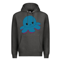 Charcoal Heather angry blue moody reversible octopus Premium Hoodie - lanVoArt