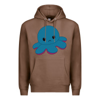 Chestnut angry blue moody reversible octopus Premium Hoodie - lanVoArt